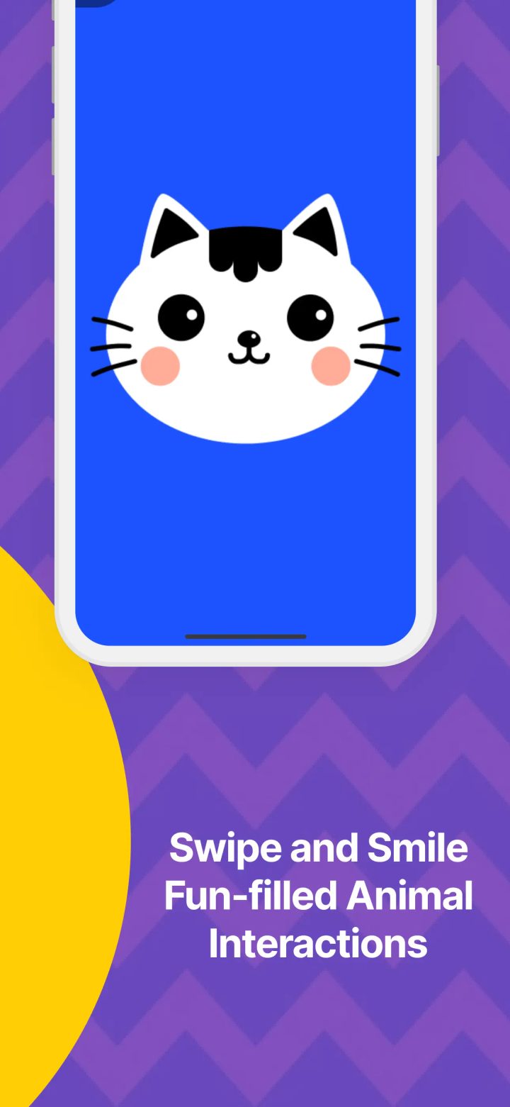 Tiny Paws store image showing a black and white cat on a blue background